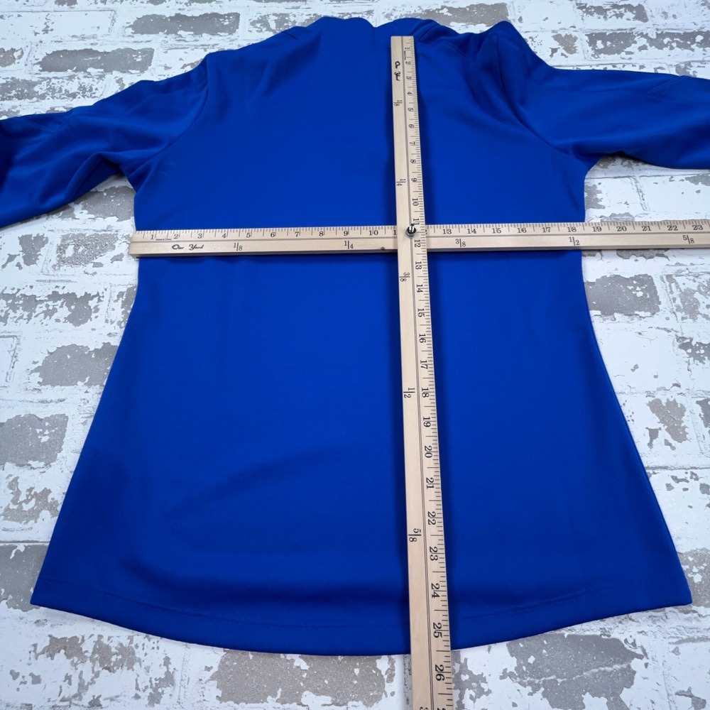 Nike Shirt Men Medium Blue White Tee‎ Pull Over Quarter Zip Performance Sweater - Picture 8 of 11